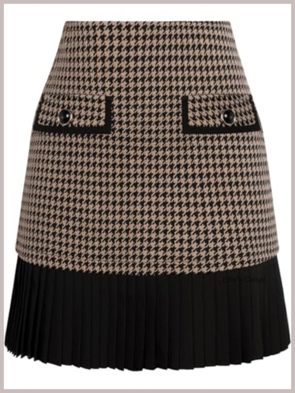 Women's Plaid High Waist Pleated A-Line Mini Skirt Buttons